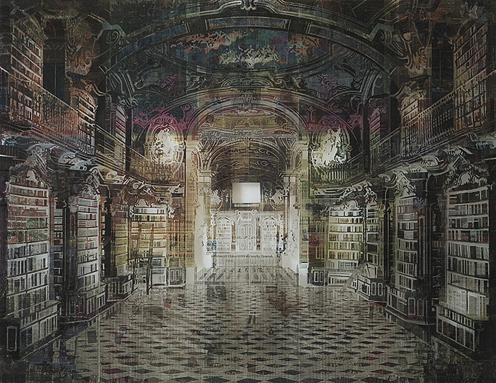 Library I - Collage by Martijn Hesseling
